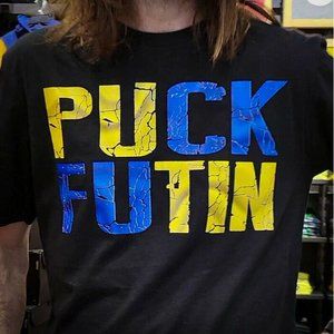 'Ukraine F Putin' T-shirt Black Support Ukraine Stand with Ukraine FREE SHIPPING